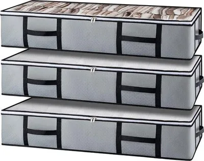Obrázek produktu pro Šedá úložná bedna 90 litrů, přikrývky, oblečení, úložný prostor