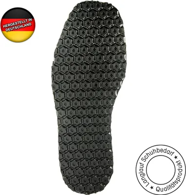 Produktbild von Schuhreparatur rutschhemmende Langsohle Arbeitsschuhe "schwarz Hexagon"  - 1 Paar Schuhreparatur Sohle - besonders rutschfest - Schuhsohle - Anti Rutsch Sohle - Gummisohlen zum aufkleben