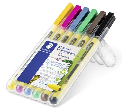 Obrázok produktu pre Staedtler Noris writing pen 307, Čierna, Modrá, Hnedá, Zelená, Ruže, Žltá, Žltá, 0,6 mm, Recyklovaný plast, Kolo, atrament s vodným základom