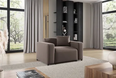 Produktbild von Sessel Designersessel MEGAN in Stoff Salvador Braun