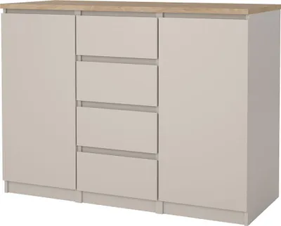 Produktbild von Naia Sideboard 2 Türen 4 Schubladen Eiche Nachbildung.