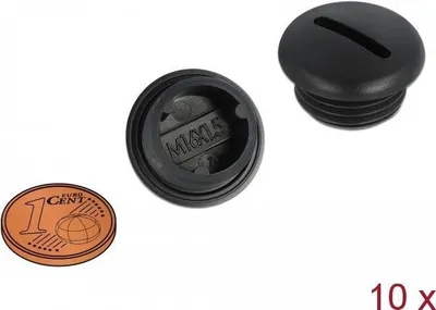 Produktbild von DeLOCK Verschlussstopfen M16 x 1,5 schwarz 10 Stück