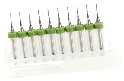 Image de FTVOGUE, lot de 10 forets en carbure de tungstène, forets de micro-précision pour circuits imprimés (0,7 mm)