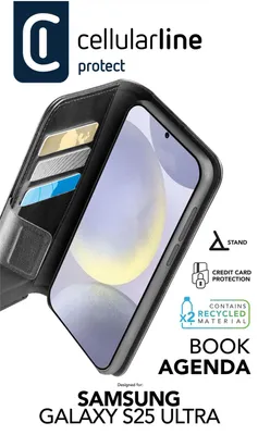 Produktbild von Cellularline Book Agenda 2 Case fr Samsung S25 Ultra Black