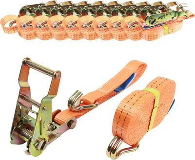 Produktbild von 10x Profi Ratschen Spanngurt Spanngurte Zurrgurt 2-tlg 5m 1,5to 1500kg ORANGE
