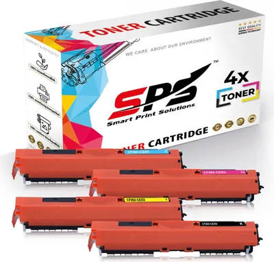 A box of toner cartridges with several cartridges stacked below it.