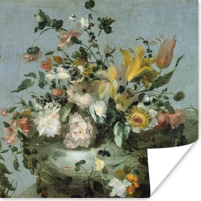 Produktbild von MuchoWow® Poster Blumen - Alte Meister - Barock 75x75 cm - Wand Dekoration