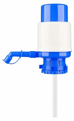 Imagen del producto de Bomba manual para agua – Para bidones de agua de 2,5 a 10 litros – Grifo antigoteo – Tubo de succión de 35 cm – Para tapones de 38/48 mm – Plástico – Blanco