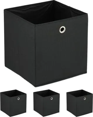 Image de Boîte de rangement noire - 4 pcs