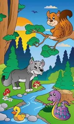 Produktbild von Fototapete - Forest Animals 150x250cm - Vliestapete
