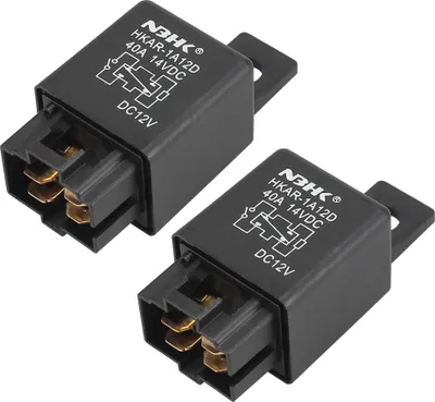 Produktbild von 2 Stk.Auto Automotive LKW Motor DC 12V 40A 4 Pin SPST Relais Schwarz