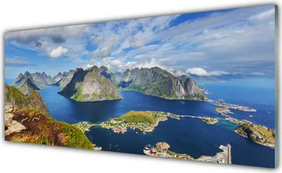 Produktbild von Acrylglasbilder 125x50 Wandbild Druck Bucht Felsen Landschaft