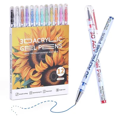 Zdjęcie produktu dla Markery akrylowe, 12 kolorów, 1,0 mm, wodoodporne, do różnych powierzchni | Zestaw markerów akrylowych dla dorosłych