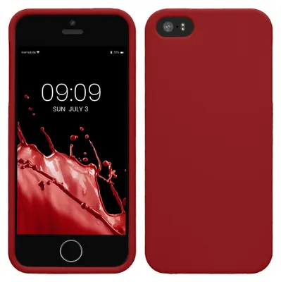 Produktbild von kwmobile Handyhülle für Apple iPhone SE (1.Gen 2016) / iPhone 5 / iPhone 5S Hülle - TPU Case - Kabelloses Laden - Schutzhülle Cover in Dunkelrot