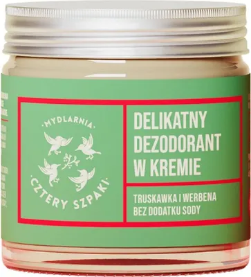 Immagine prodotto di Mydlarnia Cztery Szpaki Deodorante delicato in crema Fragola e Verbena, 60 ml