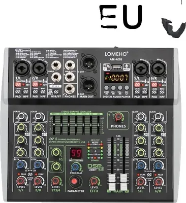 Obrázek produktu pro Audio mixér, 6 kanálů, připojení Bluetooth, AM-AX6 EU