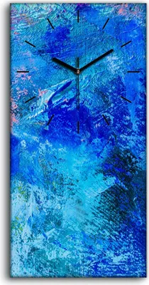 Produktbild von Wandkunst Leinwand Bild Uhr Geräuschlos Kunstdruck 30x60 Malerei Abstrakte Kunst - schwarze Hände