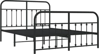 Produktbild von vidaXL Bettgestell mit Kopf- und Fußteil Metall Schwarz 140x200 cm