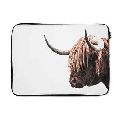 Produktbild von MuchoWow® Laptop Hülle 13 Zoll Schottische Highlander - Kühe - Hoorn Laptoptasche - Laptophülle - Sleeve - Rundumschutz