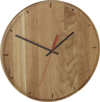 Produktbild von TFA 60.3070.01 analoge Wanduhr aus Eichenholz Unikat 350 mm