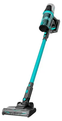 A cordless stick vacuum cleaner is shown against a white background.