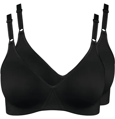 Produktbild von Nur Die 2er Pack Baumwoll BH bügelloser doppellagiger Softcup-BH Bra weich beque
