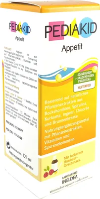 A product box for Pediakid Appetit, a dietary supplement.