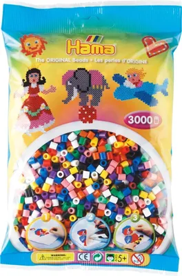 Zdjęcie produktu dla Hama 201-00 Zestaw koralików 3000 szt., mieszanka jednolitych kolorów