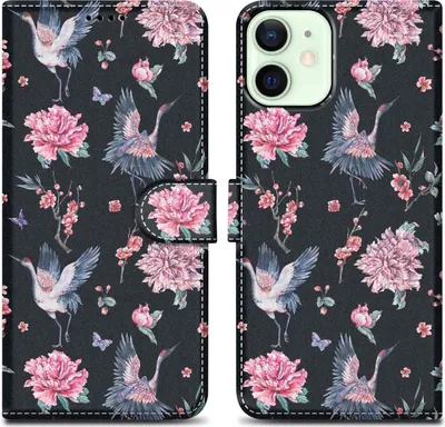 Produktbild von Cadorabo Schutzhülle für Apple iPhone 12 MINI Hülle Design Schwarz Handyhülle Schutzhülle Etui Magnetisch Case Cover
