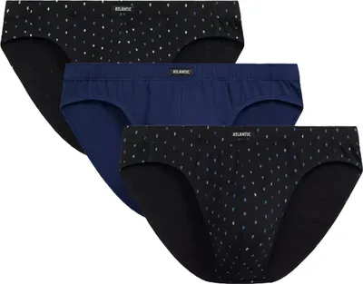 Produktbild von Herren-Slips Atlantic Sport 3mp-204 aus 100% Baumwolle schwarz und blau S
