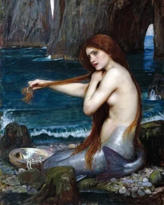 Produktbild von John William Waterhouse Kunstdruck Bild - Eine Seejungfrau, 1901 (50 x 40 cm)