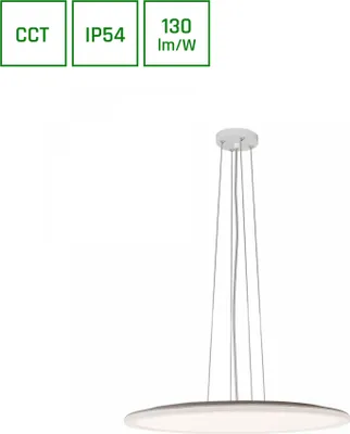 Produktbild von Spectrum LED NYMPHEA FLAT DUO Deckenleuchte 230V 48W CCT 6200lm IP54 weiß Aufputz 3000K-6000K