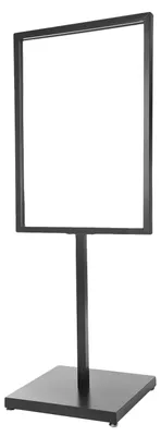 Image de Support d'enseigne, cadre en fer durable, support de sol stable, noir