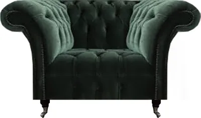 Obrázok produktu pre čalúnené kreslo do obývačky, čalúnený nábytok, čierna farba, model Chesterfield