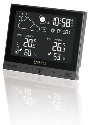 Zdjęcie produktu dla Explore Scientific – cyfrowa stacja pogodowa WSH-5000 z wyświetlaczem LCD, pomiarem temperatury i wilgotności oraz prognozą pogody