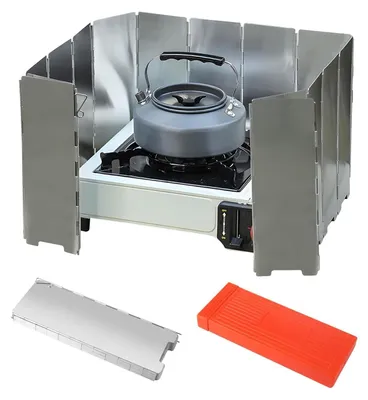 Image de Protection contre le vent en aluminium pour réchaud de camping