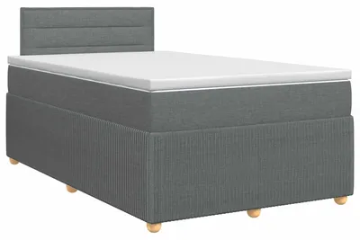 Productafbeelding van vidaXL Boxspringbed met matras, donkergrijs, 120 x 190 cm, gestoffeerd
