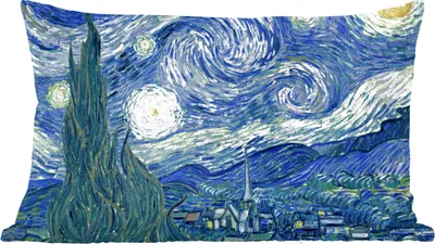 Produktbild von MuchoWow® Zierkissen Sofakissen Wohnzimmer Dekokissen 60x40 cm Sternennacht - Gemälde - Alte Meister - Vincent van Gogh - Kopfkissen - Polster mit Foto