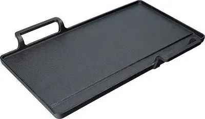 Produktbild von Famanu Grillplatte Schwarz - Gusseisen mit Antihaftbeschichtung - 42,5 x 29 x 4,5 cm
