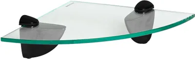 Produktbild von Harbour Housewares Eckregal aus Glas, schwebend – 20 cm – Transparent/Schwarz