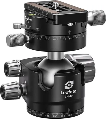 Produktbild von Leofoto Stativ-Kugelkopf LH-40PR mit Doppelpanoramateller und Rastfunktion