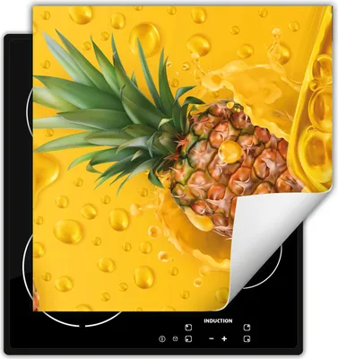 Produktbild von DarHaus Herdabdeckplatte 50x52 cm Anti Rutsch Matte Aufrollbar, obst - Ananas