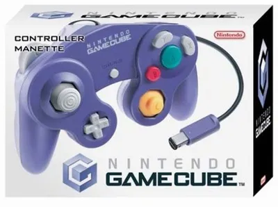 A Nintendo GameCube controller in its original packaging.