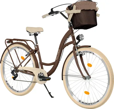 Produktbild von Milord Komfort Fahrrad Mit Korb Damenfahrrad, 26 Zoll, Braun, 7-Gang Shimano