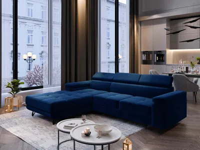Produktbild von FurMeb24 ECKSOFA OLIVIO - 250 x 183 cm monolith 77 - mit schlaffunktion und bettkasten - linke seite