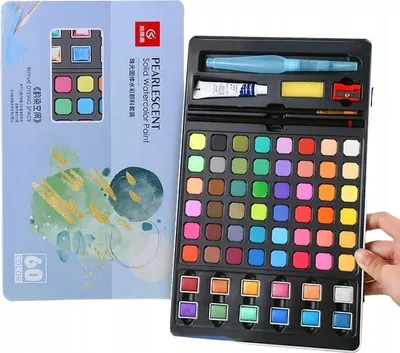 Image de Set d'aquarelles en cubes, 60 pièces