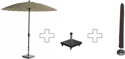 Produktbild von Garden Impressions Manilla Sonnenschirm Ø250cm - mit Granitständer und Schutzhülle - Taupe