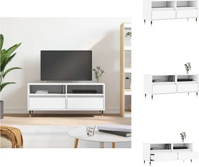 Obrázek produktu pro vidaXL TV skříňka bílá 100x34,5x44,5 cm materiál na bázi dřeva - TV nábytek