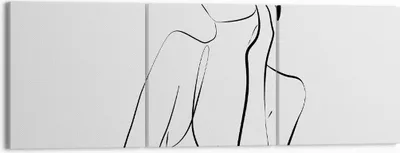 Produktbild von Bild auf Leinwand - Leinwandbild - 3 Teile - Frau Linien Minimalismus - 150x50cm - Wand Bild - Wanddeko - Wandbilder - Leinwanddruck - Bilder - Wanddekoration - Leinwand bilder - CA150x50-4488