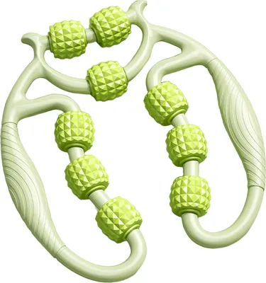 Produktbild von Beinmassagerolle, Anti-Cellulite-Lymphdrainage, Tiefengewebetherapie, Oberschenkel, Arm, Rücken, Schulter, Muskelentspannung, Massagegerät mit 9 Rollen